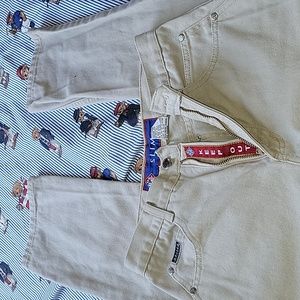 VTG POSTED KEEP OUT KHAKI SLIM JEANS SIZE 7/8 WAIST 29